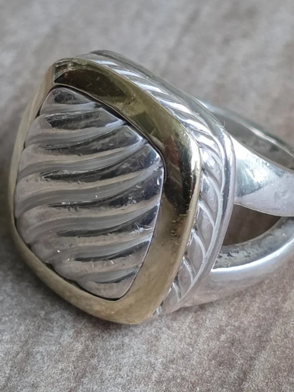 DAVID YURMAN THROUGHBRED 18kt / S/S Ring Sz. 7